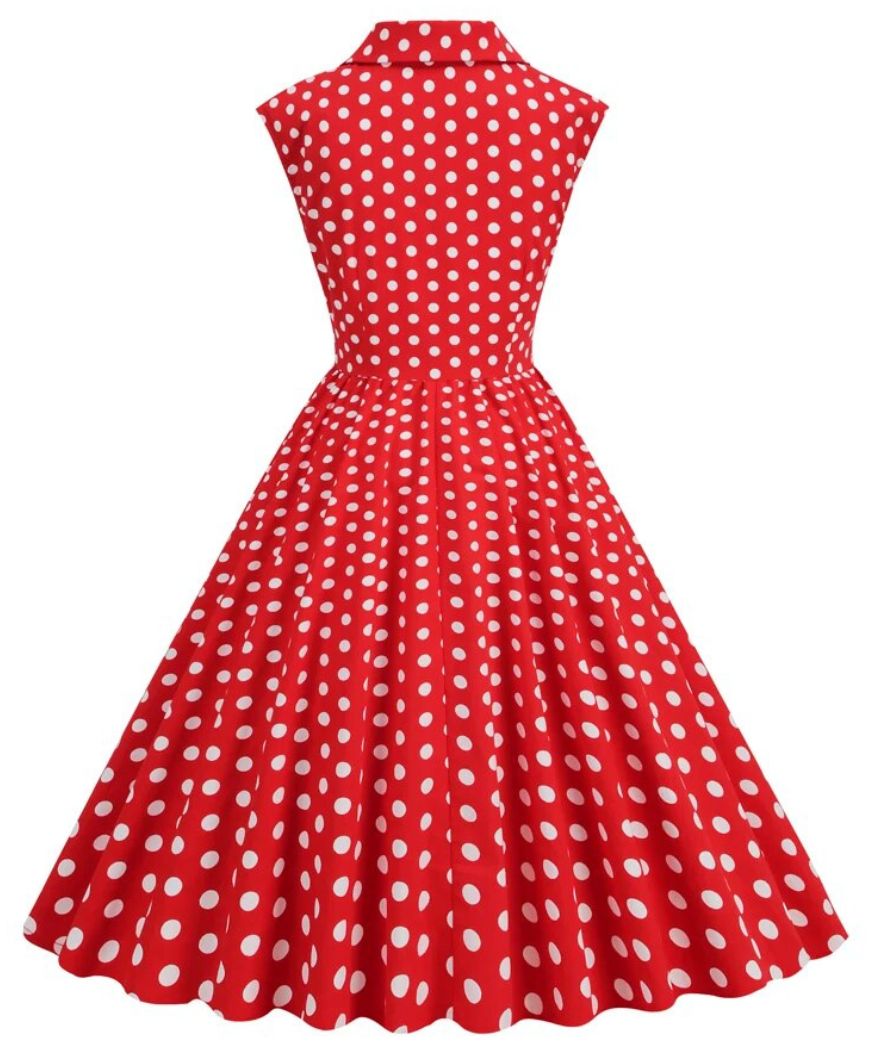 Robe Pin Up Rouge à Pois Blanc - Madame Vintage