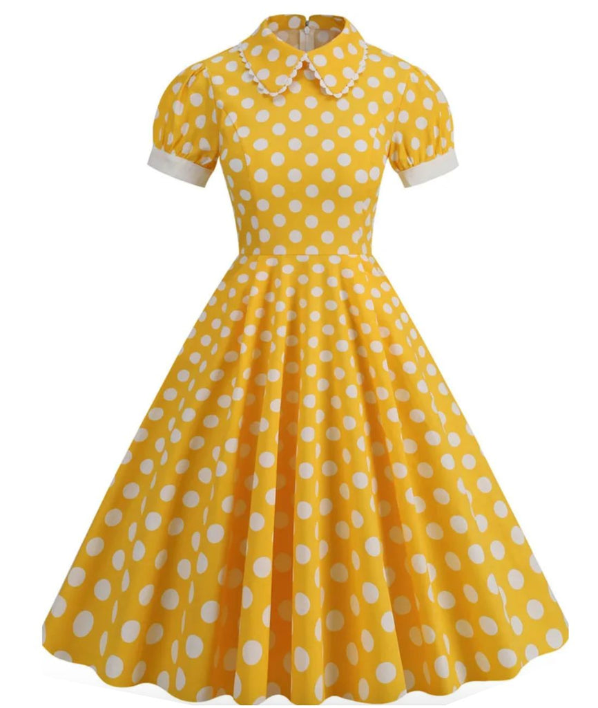 Robe a best sale pois jaune